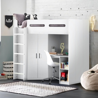 Julian Bowen Hochbett „Hercules“ – ganz in Weiß, Einzelbett (HER013)