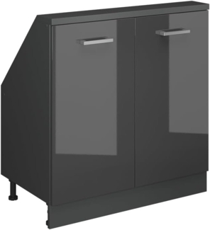 Dachschrägenschrank Rion Anthrazit Hochglanz/Anthrazit mit 2 Türen Vicco
