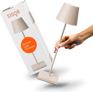 SIGOR LED Tischleuchte Akku-Tischleuchte, Dimmbar, 1 LED Platine, 2.700 K / 2.200 K