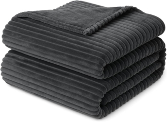 Wohndecke Betz Wohndecke BARI Kuscheldecke Flauschig Cord-Flanell XXL 150x200 cm, Betz, Farbe graphit