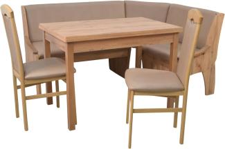 Moderne Eckbankgruppe "Köln" eichefarben/cappuccino