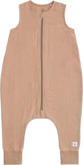 LÄSSIG Kinder Schlafoverall ärmellos 1,0 TOG atmungsaktiv aus Musselin GOTS Zertifiziert/Sleeping Jumper Maple, Größe 86/92