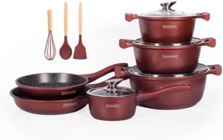 Royalty Line 10-Teiliger Topf mit Keramikbeschichtung Burgund