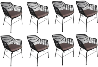 HOME DELUXE Gartenstuhl inkl. Sitzkissen TARA - 8er Set