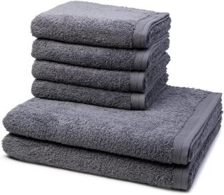 Möve Superwuschel Frottier Set 6-tlg|4x Handtuch 50x100 cm + 2x Duschtuch 80x150 cm| stone