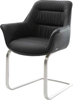 Freischwinger Kaira-Flex Echt-Leder Schwarz Freischwinger flach Edelstahl