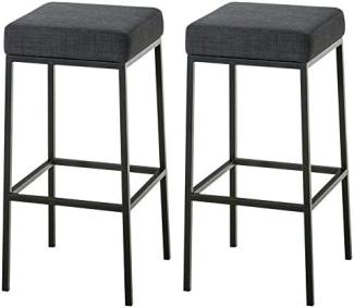 2er Set Barhocker Montreal 85 Stoff schwarz (Farbe: dunkelgrau)