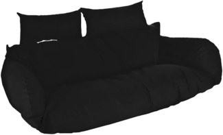 HOME DELUXE Polyrattan Hängesessel TWIN - Schwarz nur Kissen
