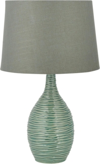 'Atsas' Tischlampe Grün Keramik 57 cm Stoffschirm Vasenform Kabel mit Schalter Moderner Minimalistischer Stil