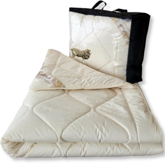 Meivita Naturhaarbettdecke Merino Schafschurwolle Winterdecke, Füllung: 100% Wolle, Bezug: 100% Baumwolle, Bettdecke Hergestellt in Deutschland