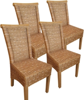 Amagohome Rattanstuhl Rattanstühle Esszimmer Stühle Esstisch Stühle Perth braun Korbstühle