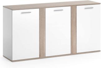 VICCO Sideboard NOVELLI Highboard weiß sonoma Kommode Anrichte Schrank 3 Türen