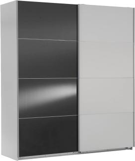 Schwebetürenschrank Easy Plus Kleiderschrank 180 x 65 x 210 cm weiß grauglas Spiegel