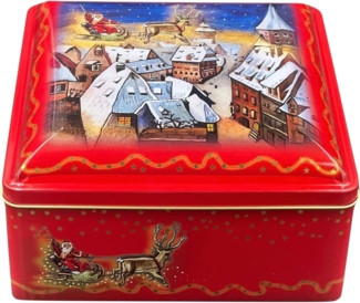 MediMuc Keksdose Weihnachtsdose Nikolaus auf einem Schlitten, Nikolaus
