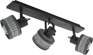 Eglo 43446 Deckenleuchte TURROCK grau-patina, schwarz L:75 B:16 H:30cm dimmbar