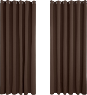 Deconovo Kälteschutzvorhang Blickdicht Verdunkelungsvorhang Kälteschutz Gardinen Kinderzimmer, 229x229 cm(HöhexBreite), Braun, 2er Set