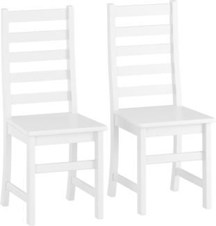 ERST-HOLZ Esszimmerstuhl Doppelpack Moderne Esszimmerstühle Kiefer Weiß Küchenstuhl im Set