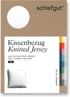 Schlafgut Kissenbezug Knitted Jersey aus Bio-Baumwolle mit Elasthan, bügelfrei, (1 Stück), besonders fein gestrickt, Kissenhülle mit farbigem Reißverschluss