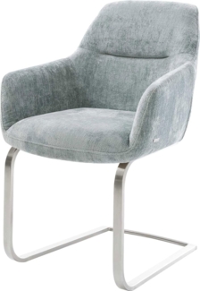 Freischwinger Pejo-Flex Chenille Pastellblau Freischwinger flach Edelstahl Taschenfederkern