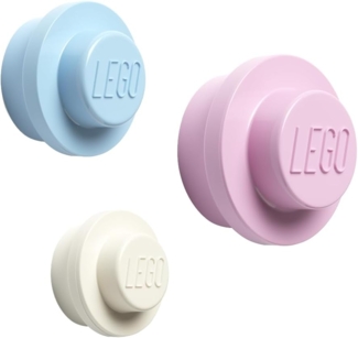 LEGO Wandhaken 4,7-9,4 cm PP rosa/weiß/blau 3 Stück