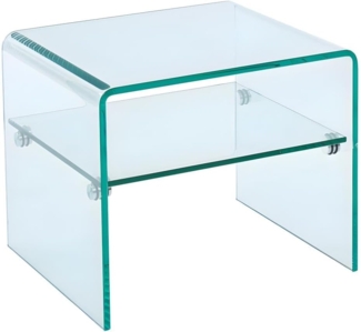 Vente-unique - Nachttisch mit 1 Ablage - Glas - STILEOS