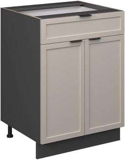 Küchenunterschrank Fame-Line GrauBeige 60 cm mit Schublade, ohne Arbeitsplatte Vicco