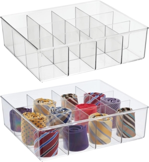 Aufbewahrungsbox mit 12 Fächern 2er Set Schrankbox mDesign transparent
