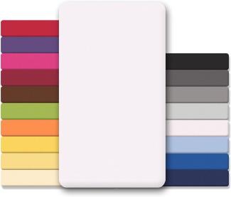 CelinaTex Jersey Topper Spannbettlaken Lucina Doppelpack 180x200-200x200cm Schnee weiß 100% Baumwolle gekämmt bis 12cm Matratzenhöhe Oeko-TEX