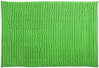 MSV Badteppich Badvorleger Duschvorleger Chenille Hochflor Badematte 60x90 cm – Basil Grün