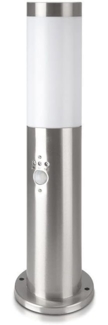 V-TAC Poller-Außenleuchte VT-838, IP44, E27, PIR-Sensor, 450mm, Edelstahl, VT-8964, Nickel-satiniert