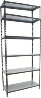Simonrack Schwerlastregal, Lagerregal, 250 x 80 x 30 cm, Metallregal, Kellerregal, Biegestelle 180 kg, 6 Fachböden, Anthrazit/Verzinkt - Simonclick