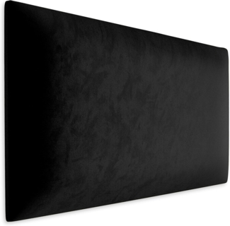 Muralo Samt Wandkissen Stoff Polsterpaneel Schlafzimmer Wohnzimmer Bett Wandpolster Bettkopfteil Lendekissen Modern Luxus Gepolstert Polster Paneel (Schwarz, 70x30 cm)