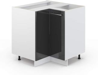 Eckunterschrank Fame-Line Anthrazit Hochglanz 80.5 cm ohne Arbeitsplatte Vicco