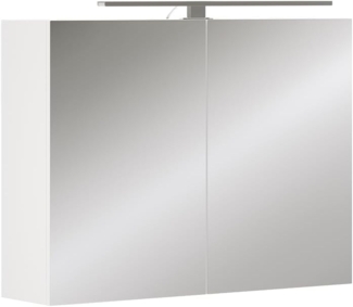 Vicco Badezimmerspiegelschrank Lavio, Weiß, 80 x 60 cm mit LED-Beleuchtung