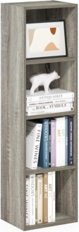Furinno Pasir 4-stufiges Bücherregal mit offenem Regal, Französische Eiche