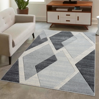 Carpet City Teppich BONITO 7167, rechteckig, Höhe: 11 mm, Läufer, Flachflor, Hochtief-Muster/ 3D-Effekt, Geo-Muster, Wohnzimmer