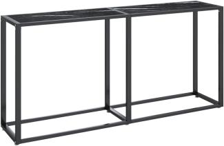 vidaXL Konsolentisch Schwarz Marmor-Optik 160x35x75,5 cm Hartglas 331681
