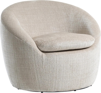 riess-ambiente Drehsessel ALPINE beige - Strukturstoff, 360° drehbar, Armlehnen, gepolstert (Einzelartikel, 1-St), runder Lesesessel - ideal für Wohnzimmer, Schlafzimmer & Ankleide