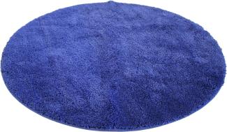 Kinzler J-10001/104 Royalblau Badematte, Mikrofaser, 90 cm rund