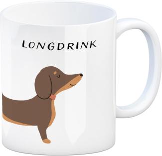 speecheese Tasse Dackel Kaffeebecher mit Spruch Longdrink