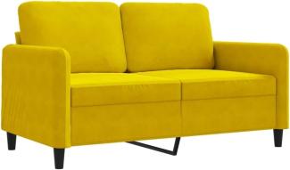 vidaXL 2-Sitzer-Sofa Gelb 120 cm Samt