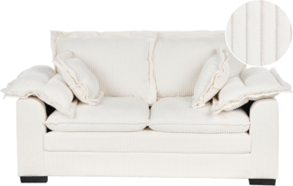 Sofa TIRRO Cord Weiß 2-Sitzer
