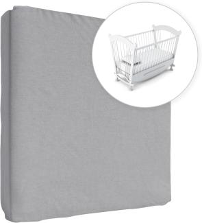 Jersey 100% Baumwolle Spannbettlaken für 90x40 cm Babybett Wiege Matratze (Grau)