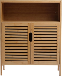 AD. CON Badregal Badezimmerschrank Bambus Badregal Badschrank mit 3 Ablagen 81 x 65 x 31 cm