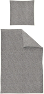 Irisette Flausch-Cotton Bettwäsche Samt Northampton | 155x200 cm + 80x80 cm | grau