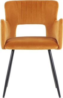 Esszimmerstuhl 2er Set SANILAC Samtstoff Orange