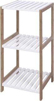 Well Home Badezimmerregal mit 3 Ablagen aus MDF und Bambusbeinen, Höhe 79 cm