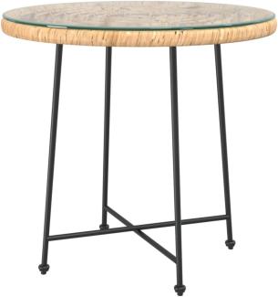 vidaXL Esstisch Ø80 cm Hartglas und Stahl 319436