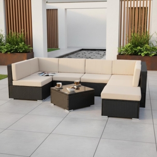 Lounge Sitzgarnitur Sitzgruppe Rattan Gartenmöbel Gartenset Sitzgruppe Terrasse