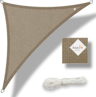 hanSe® Marken Sonnensegel HDPE Dreieck 3 x 3 x 3 m Taupe UV-Schutz Sonnenschutz Schattenspender